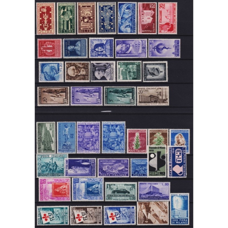 REPUBBLICA ANNATE NON COMPLETE 1949 1950 1951 43 V. G.I MNH**  | Fi...