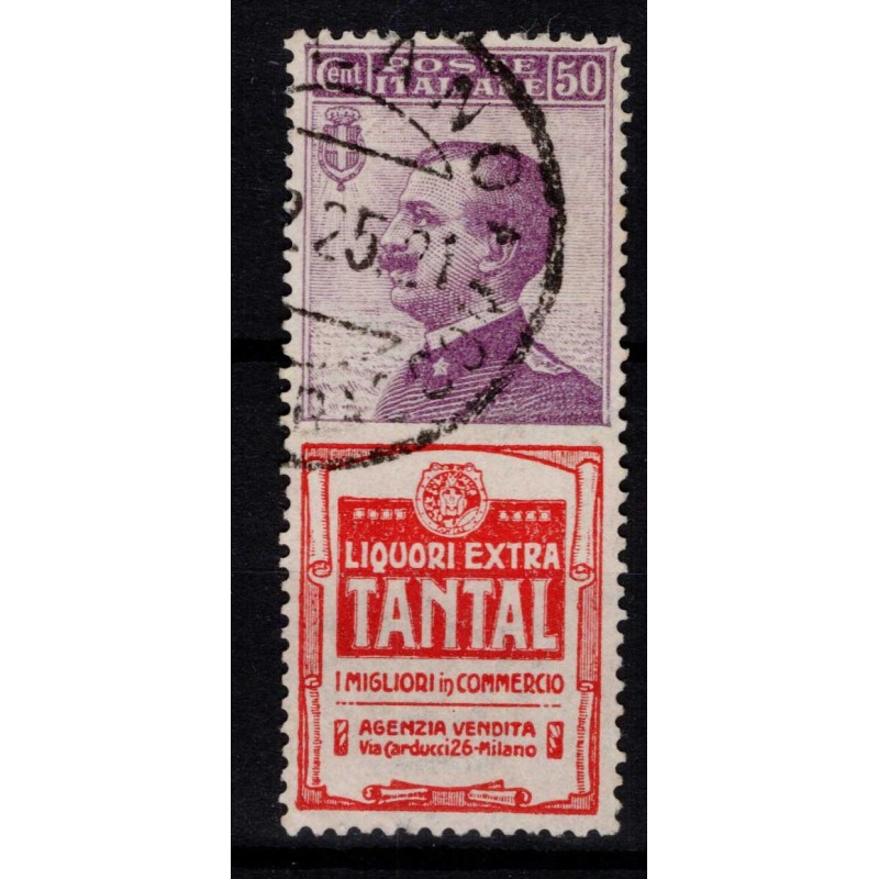 REGNO D'ITALIA 1924-25 PUBBLICITARI 50 CENTESIMI TANTAL N.18 US. CE...