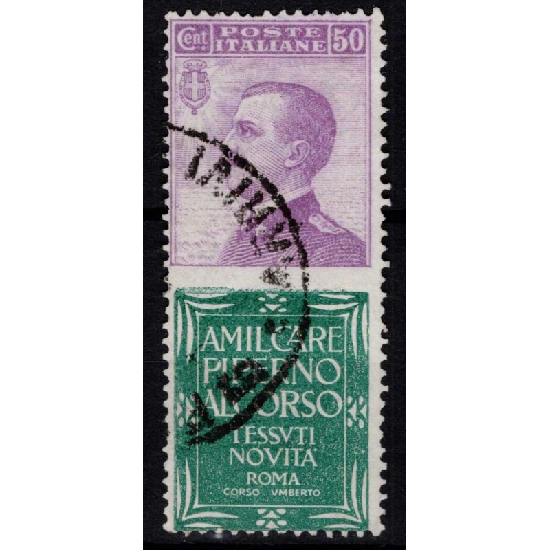 REGNO D'ITALIA 1924-25 PUBBLICITARI 50 CENTESIMI PIPERNO N.13 US. C...