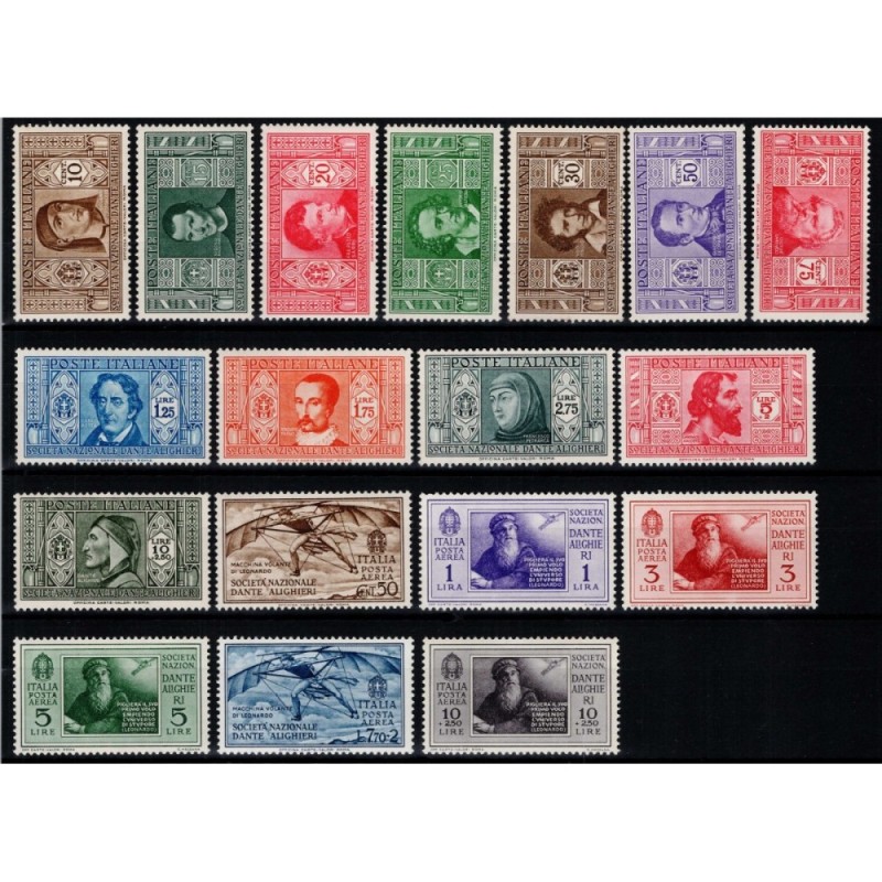 REGNO D'ITALIA 1932 DANTE ALIGHIERI 18 V. G.I MNH**  | Filatelia Me...