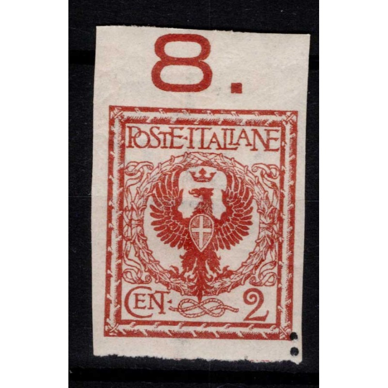 REGNO 1901 FLOREALE 2 CENTESIMI VARIETA' N. TAVOLA N.69g G.I MNH** ...