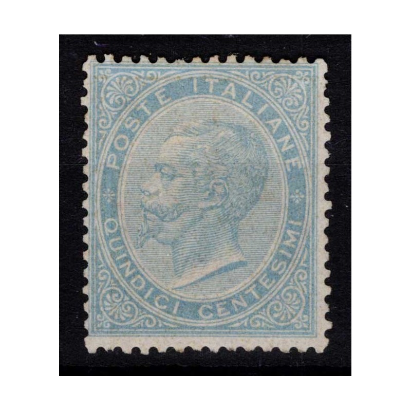 REGNO D'ITALIA 1863 15 CENTESIMI LONDRA DE LA RUE N.L21 G.I MNH** C...