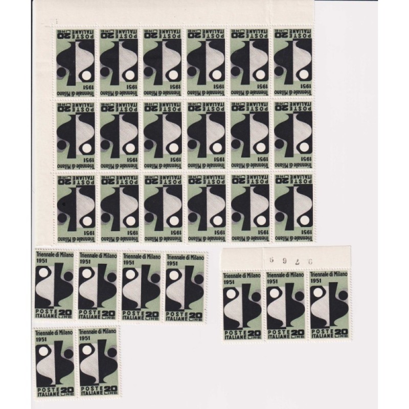 REPUBBLICA 1951 TRIENNALE MILANO 27 SERIE G.I MNH** COME DA FOTO  |...