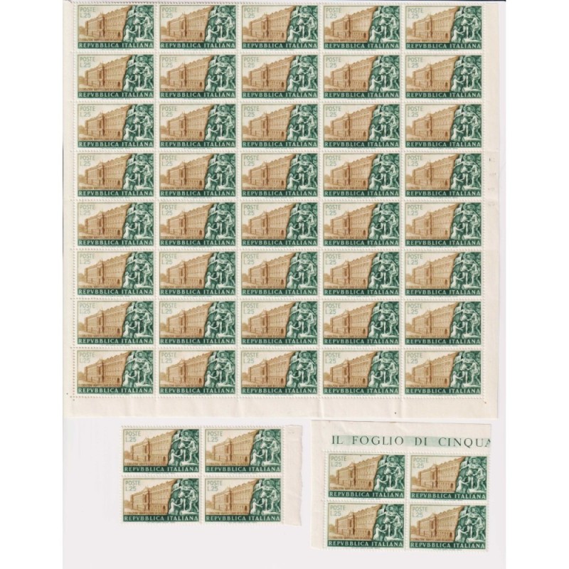 REPUBBLICA 1952 CELEBRAZIONI VANVITELLIANE 48 VALORI G.I MNH** COME...