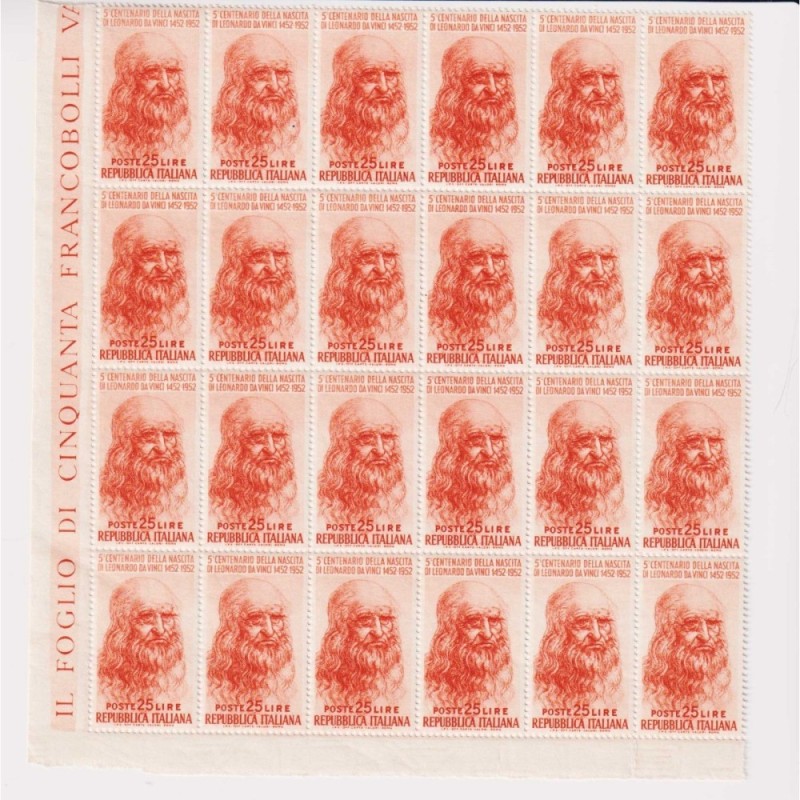 REPUBBLICA 1952 LEONARDO DA VINCI 49 SERIE COMPLETE G.I MNH** COME ...