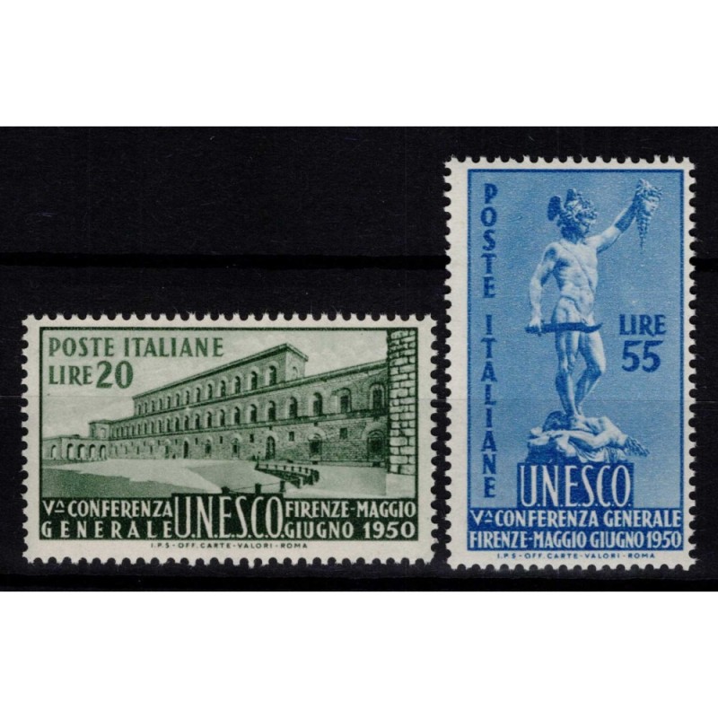 REPUBBLICA 1950 UNESCO 2 VALORI G.I MNH**  | Filatelia Meloni