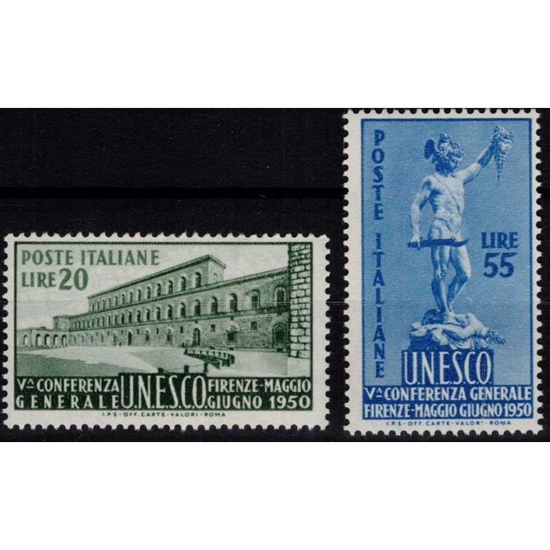 REPUBBLICA 1950 UNESCO 2 VALORI G.I MNH**  | Filatelia Meloni