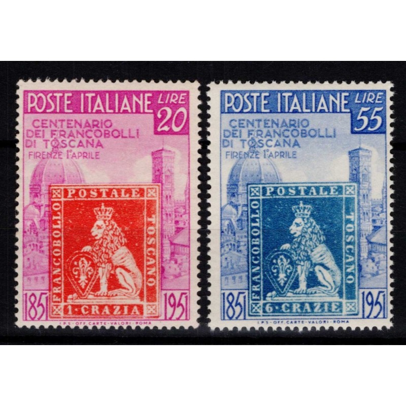 REPUBBLICA 1951 PRIMI FRANCOBOLLI TOSCANA 2 V. G.I MNH**  | Filatel...