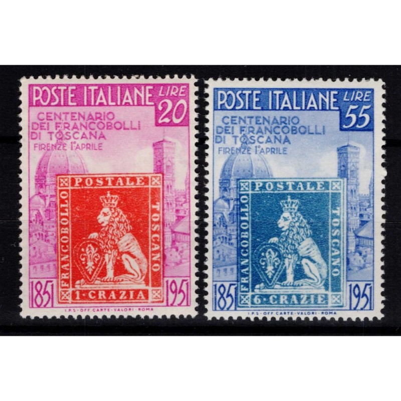 REPUBBLICA 1951 PRIMI FRANCOBOLLI TOSCANA 2 V. G.I MNH**  | Filatel...