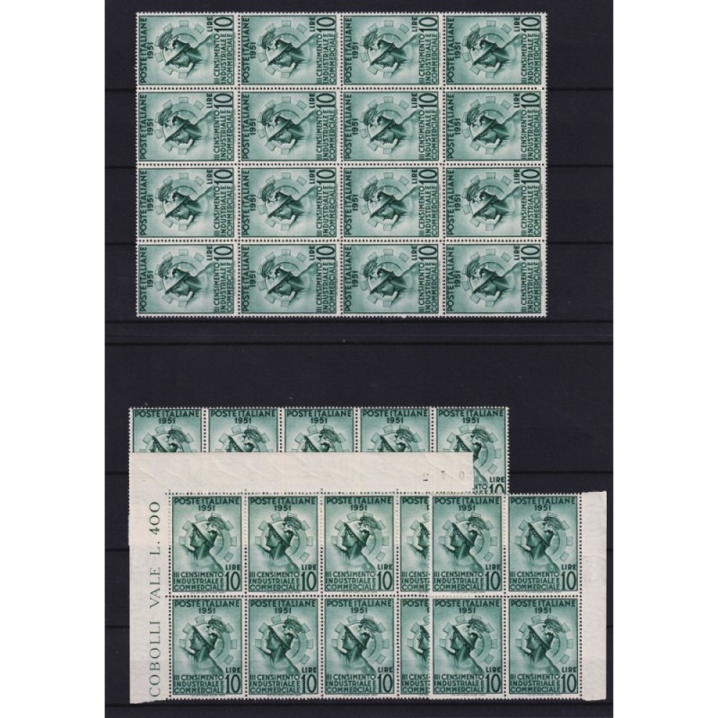 REPUBBLICA 1951 CENSIMENTO INDUSTRIALE 40 SERIE COMPLETE G.I MNH** ...