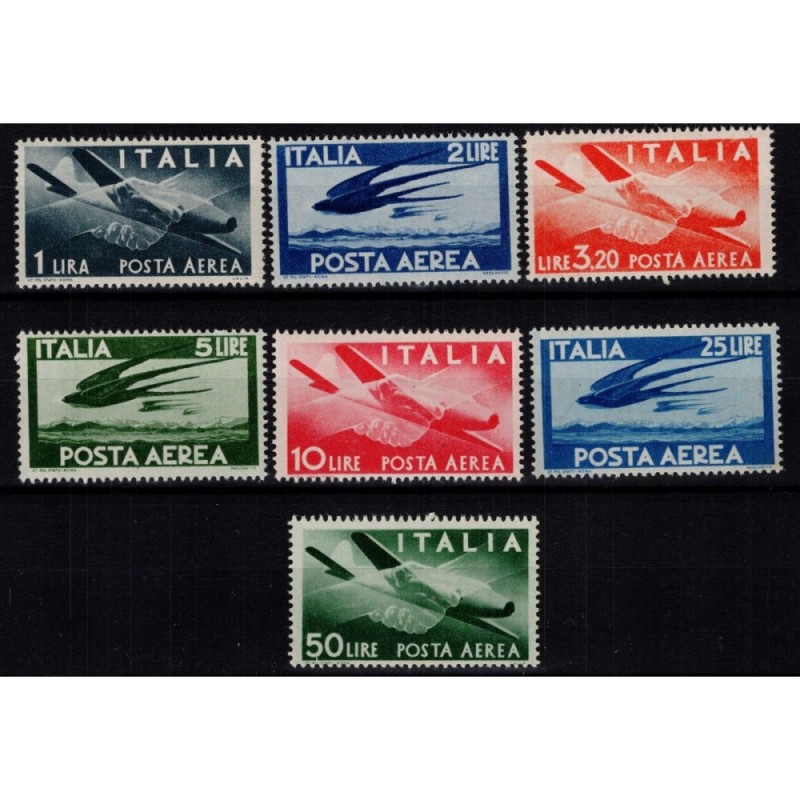 REPUBBLICA 1945-46 POSTA AEREA DEMOCRATICA 7 V. G.I MNH**  | Filate...