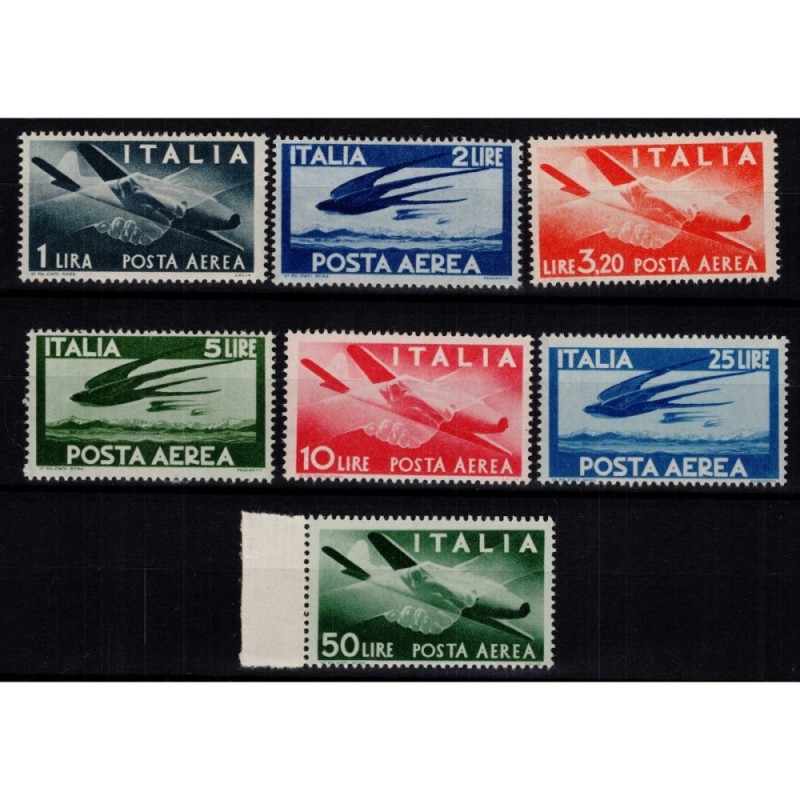 REPUBBLICA 1945-46 POSTA AEREA DEMOCRATICA 7 V. G.I MNH**  | Filate...