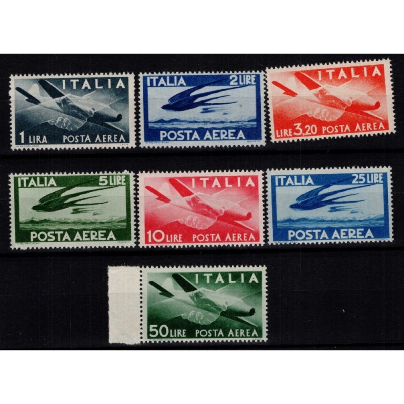 REPUBBLICA 1945-46 POSTA AEREA DEMOCRATICA 7 V. G.I MNH**  | Filate...