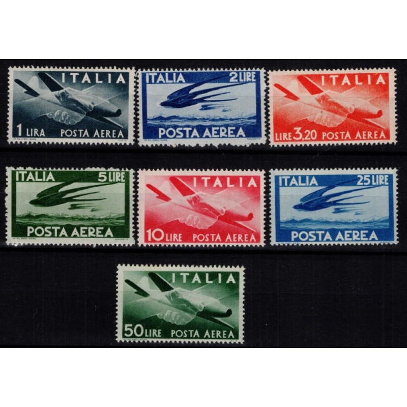 REPUBBLICA 1945-46 POSTA AEREA DEMOCRATICA 7 V. G.I MNH**  | Filate...