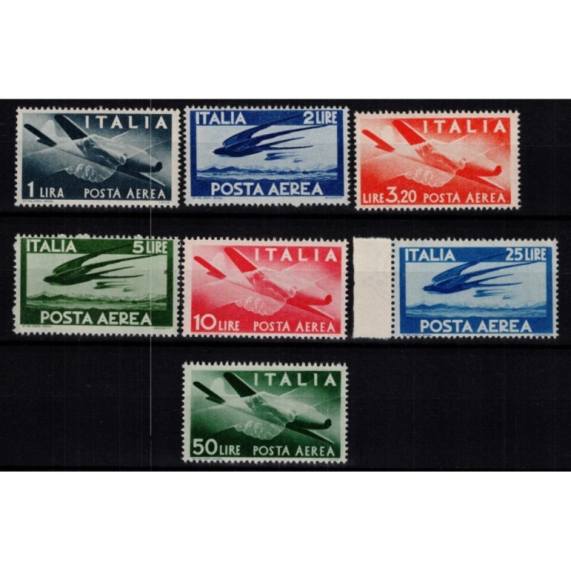 REPUBBLICA 1945-46 POSTA AEREA DEMOCRATICA 7 V. G.I MNH**  | Filate...