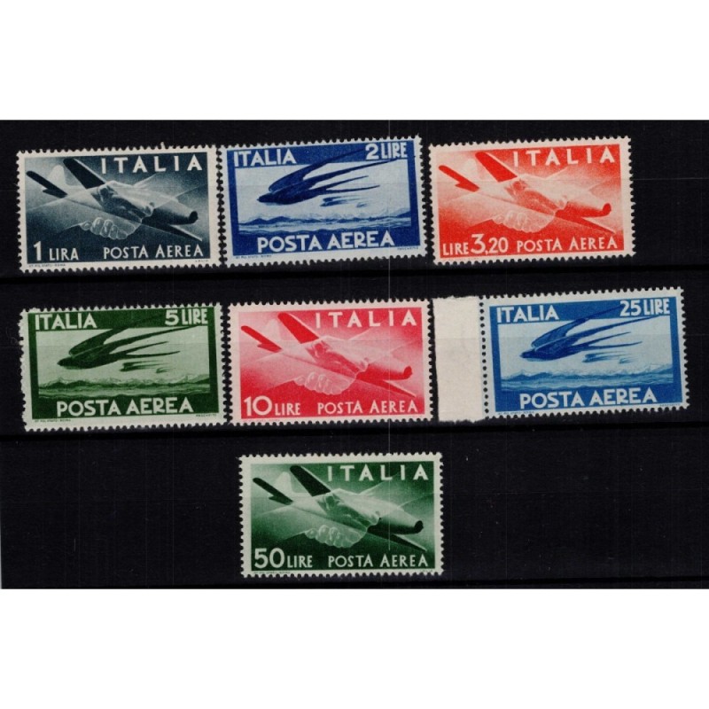 REPUBBLICA 1945-46 POSTA AEREA DEMOCRATICA 7 V. G.I MNH**  | Filate...