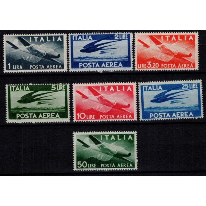 REPUBBLICA 1945-46 POSTA AEREA DEMOCRATICA 7 V. G.I MNH**  | Filate...