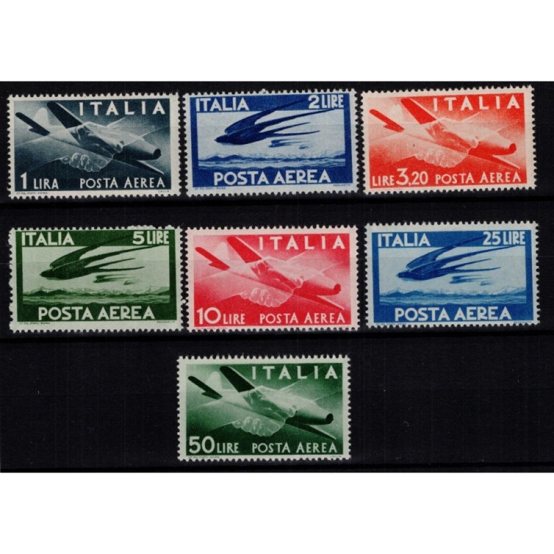 REPUBBLICA 1945-46 POSTA AEREA DEMOCRATICA 7 V. G.I MNH**  | Filate...