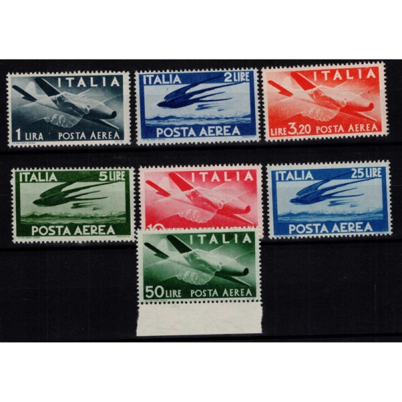 REPUBBLICA 1945-46 POSTA AEREA DEMOCRATICA 7 V. G.I MNH**  | Filate...