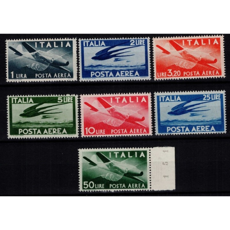 REPUBBLICA 1945-46 POSTA AEREA DEMOCRATICA 7 V. G.I MNH**  | Filate...