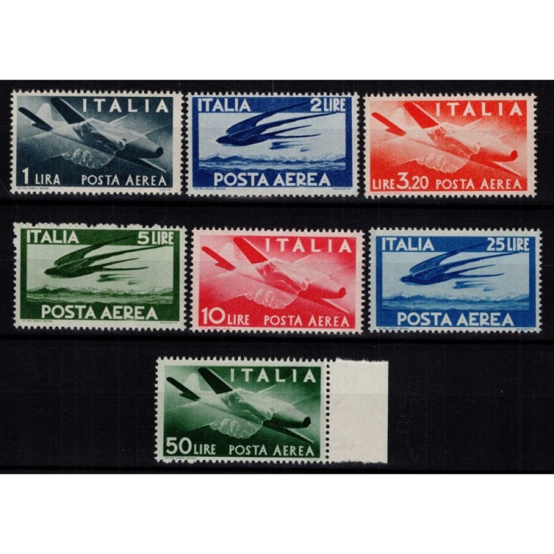 REPUBBLICA 1945-46 POSTA AEREA DEMOCRATICA 7 V. G.I MNH**  | Filate...