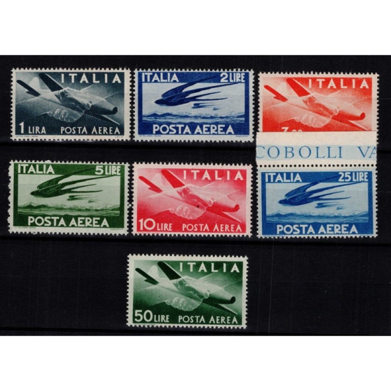 REPUBBLICA 1945-46 POSTA AEREA DEMOCRATICA 7 V. G.I MNH**  | Filate...