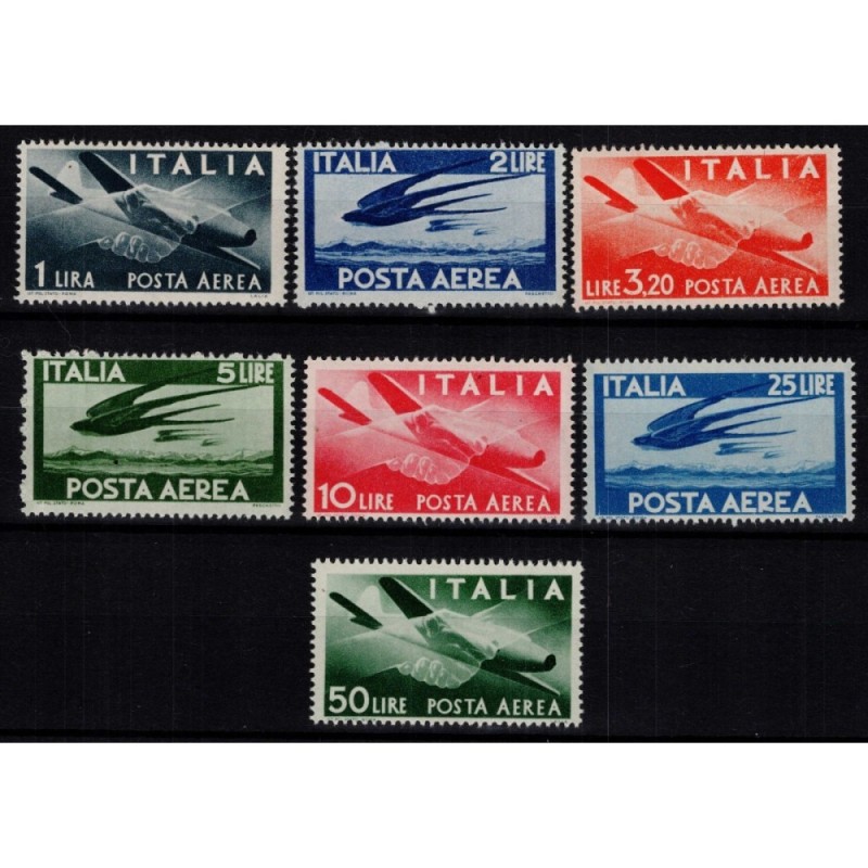 REPUBBLICA 1945-46 POSTA AEREA DEMOCRATICA 7 V. G.I MNH**  | Filate...