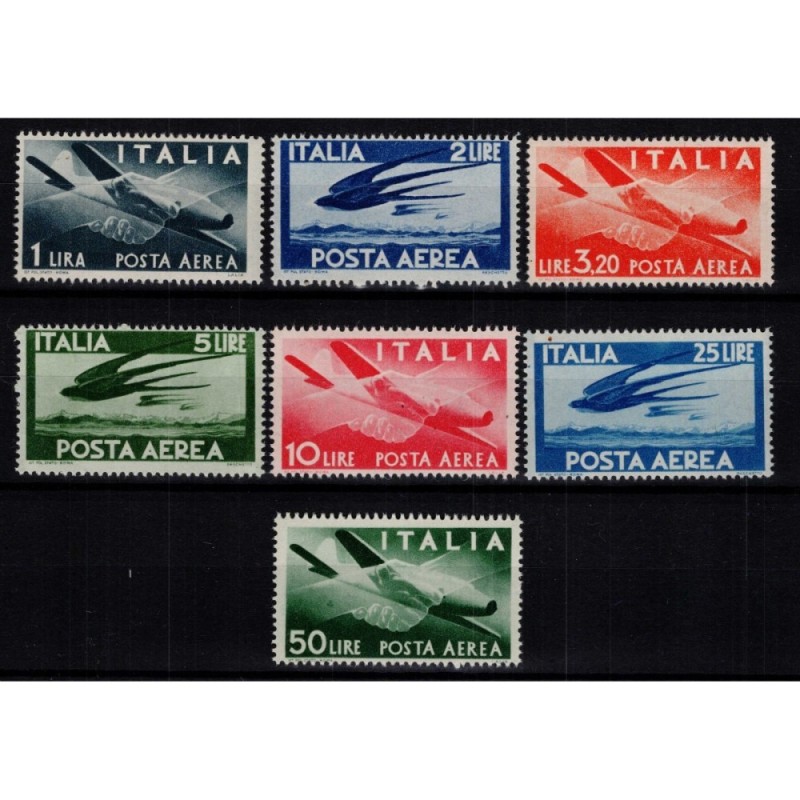 REPUBBLICA 1945-46 POSTA AEREA DEMOCRATICA 7 V. G.I MNH**  | Filate...