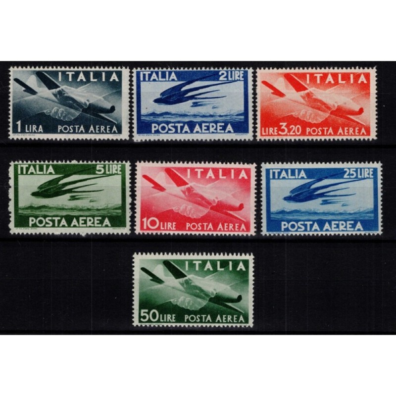 REPUBBLICA 1945-46 POSTA AEREA DEMOCRATICA 7 V. G.I MNH**  | Filate...