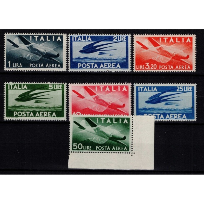 REPUBBLICA 1945-46 POSTA AEREA DEMOCRATICA 7 V. G.I MNH**  | Filate...