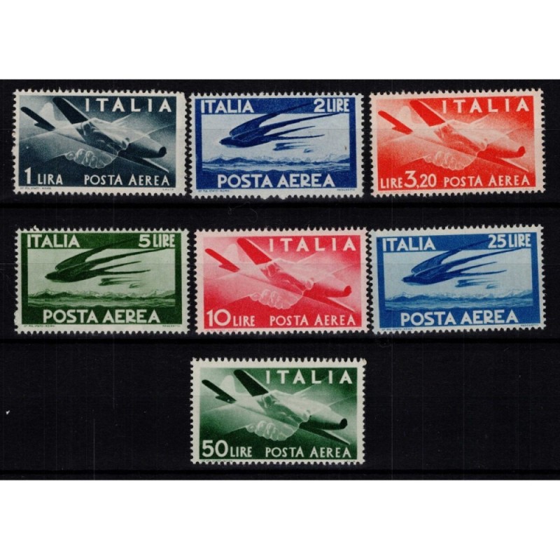 REPUBBLICA 1945-46 POSTA AEREA DEMOCRATICA 7 V. G.I MNH**  | Filate...