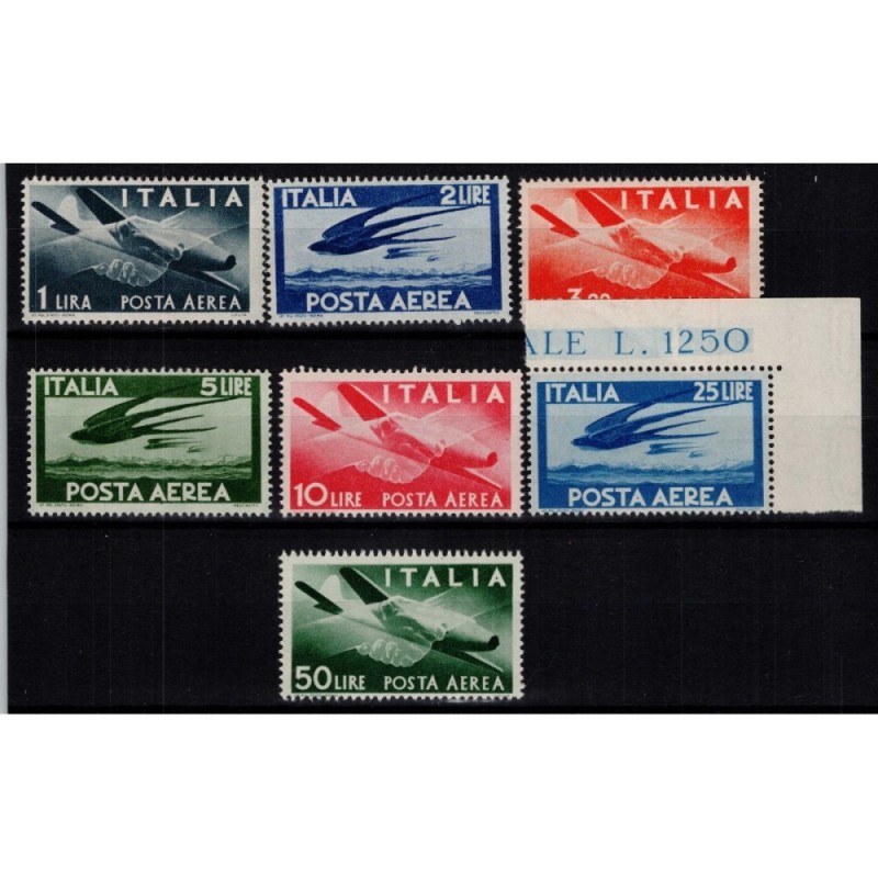 REPUBBLICA 1945-46 POSTA AEREA DEMOCRATICA 7 V. G.I MNH**  | Filate...