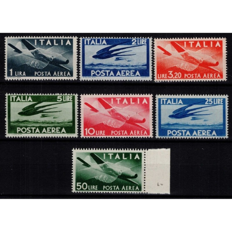 REPUBBLICA 1945-46 POSTA AEREA DEMOCRATICA 7 V. G.I MNH**  | Filate...