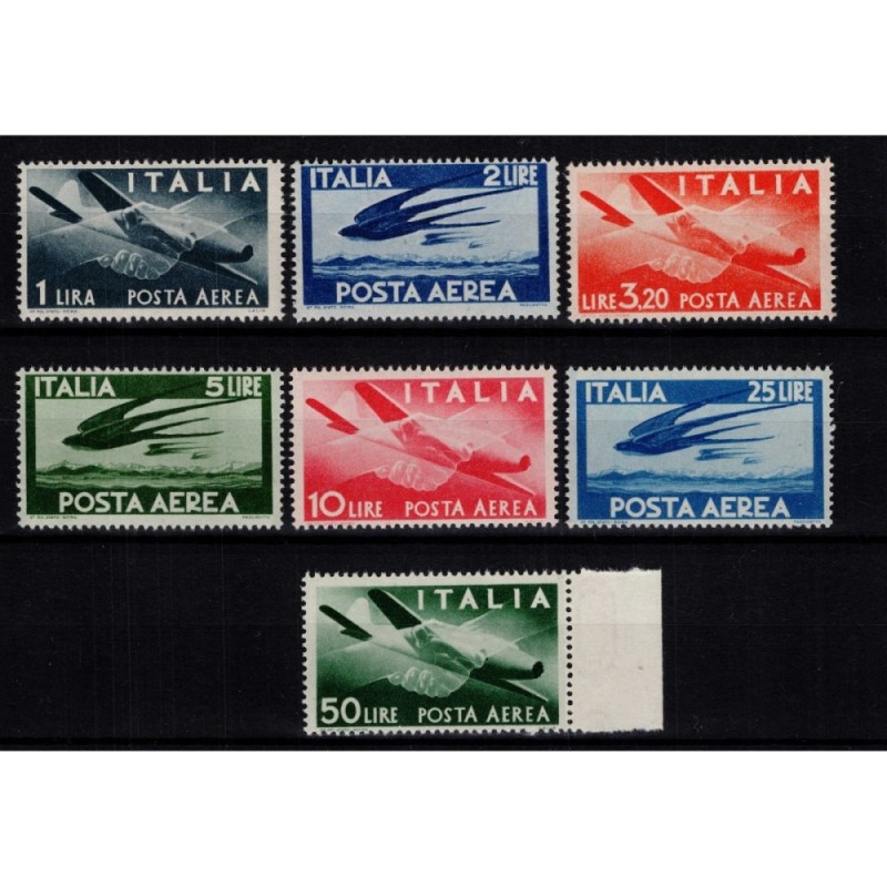 REPUBBLICA 1945-46 POSTA AEREA DEMOCRATICA 7 V. G.I MNH**  | Filate...