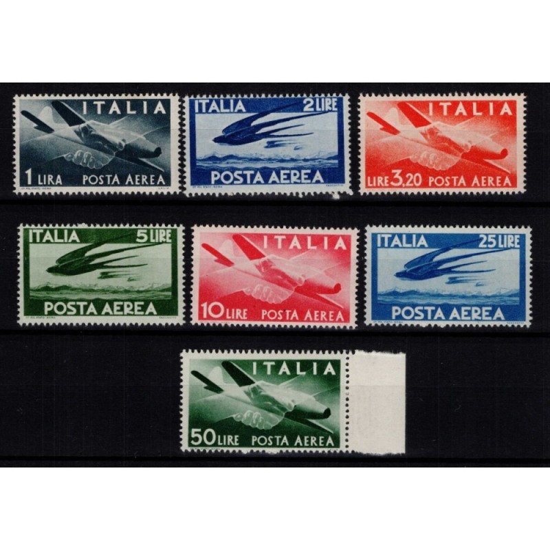 REPUBBLICA 1945-46 POSTA AEREA DEMOCRATICA 7 V. G.I MNH**  | Filate...