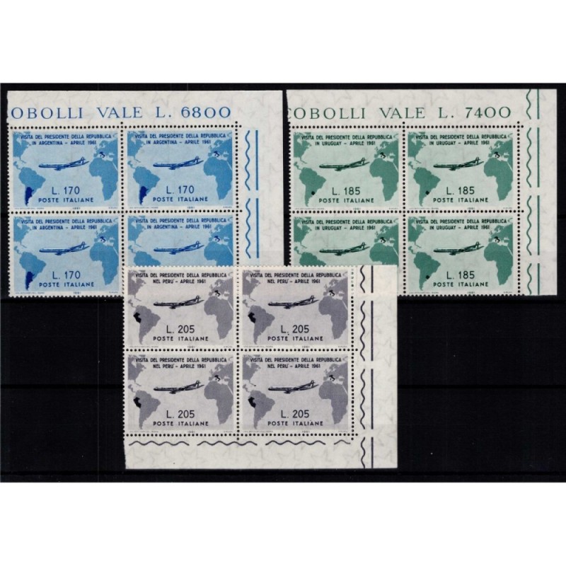 REPUBBLICA 1961 QUARTINE GRONCHI 12 V. G.I MNH**  | Filatelia Meloni