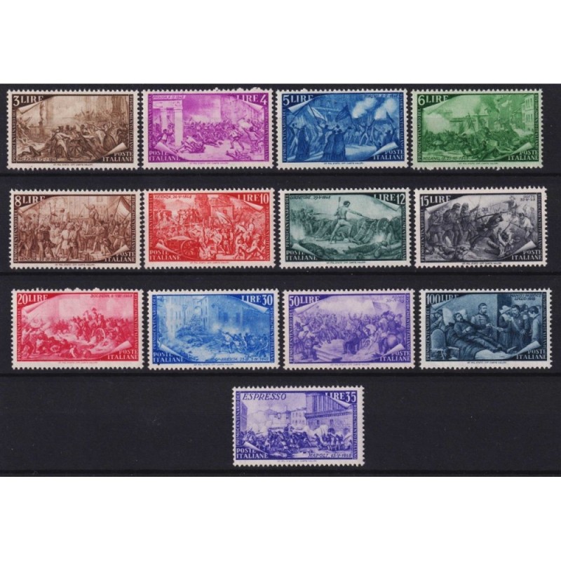 REPUBBLICA 1948 RISORGIMENTO 13 V. G.I MNH** CERT.  | Filatelia Meloni