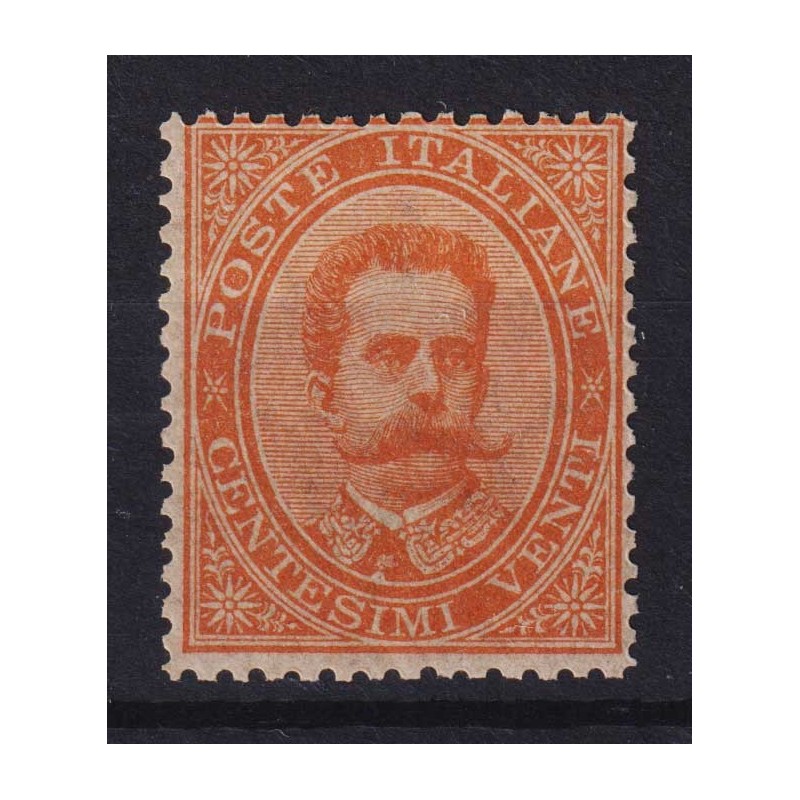 REGNO D'ITALIA 1879 UMBERTO I 20 CENTESIMI N.39 G.I MNH** 2 CERT.  ...