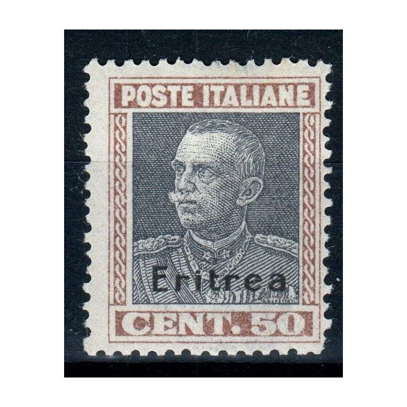 COLONIE ERITREA 1928 MICHETTI SOPRASTAMPATO 50 CENTESIMI G.I MNH** ...