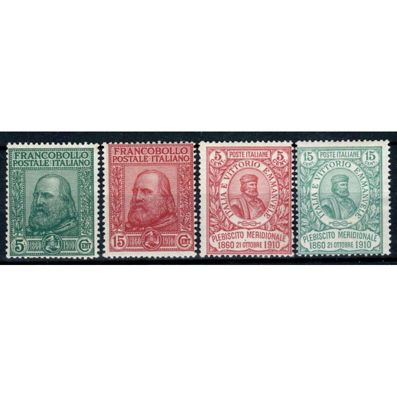 REGNO D'ITALIA 1910 GARIBALDI 4 VALORI G.I MNH** 2 CERT.  | Filatel...