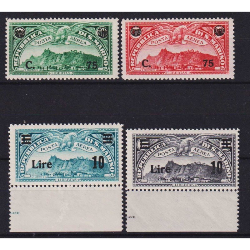 SAN MARINO 1936 1942 P/A VEDUTE SOPRASTATE 4 V. N.17-20 G.I MNH**  ...