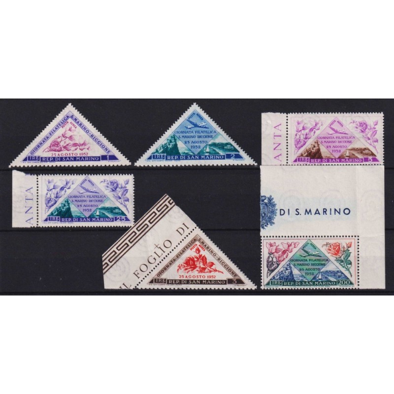 SAN MARINO 1952 IV GIORNATA FILATELICA 6 VALORI G.I MNH**  | Filate...