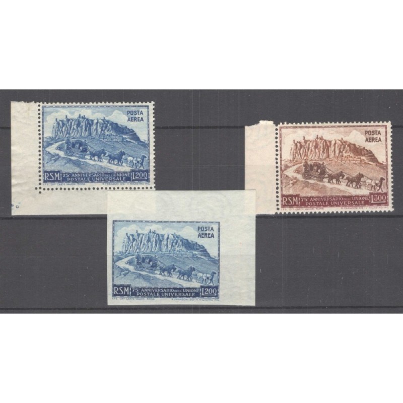 SAN MARINO 1949 E 1951 UPU 200 E 300 LIRE N.82,95-96 G.I MNH**  | F...