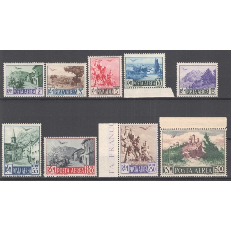 SAN MARINO 1950 VEDUTE 9 VALORI G.I MNH**  | Filatelia Meloni