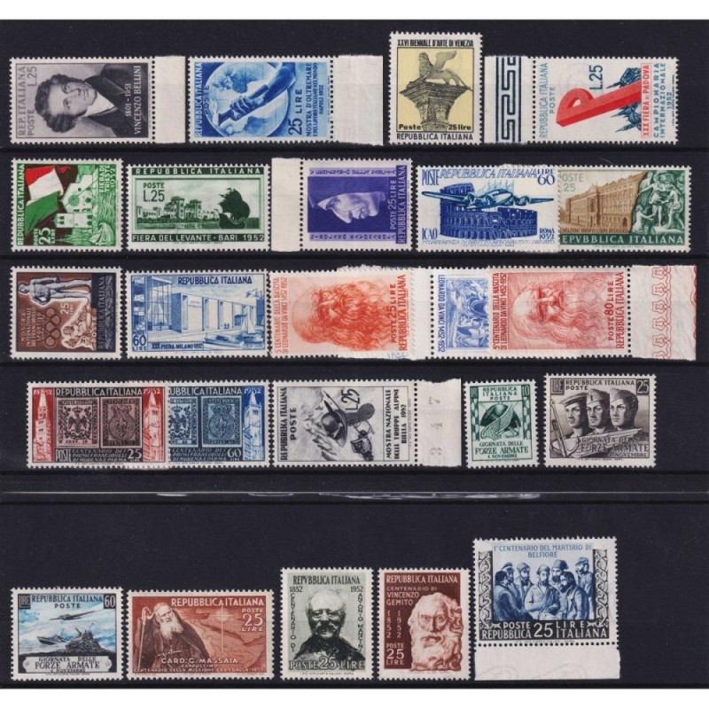 REPUBBLICA 1952 ANNATA COMPLETA 24 V. G.I MNH**  | Filatelia Meloni