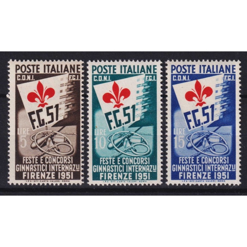 REPUBBLICA 1951 GINNICI 3 V. G.I MNH**  | Filatelia Meloni