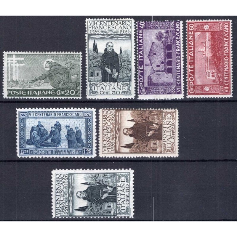 REGNO D'ITALIA 1926 SAN FRANCESCO 7 VALORI G.I MNH**  | Filatelia M...