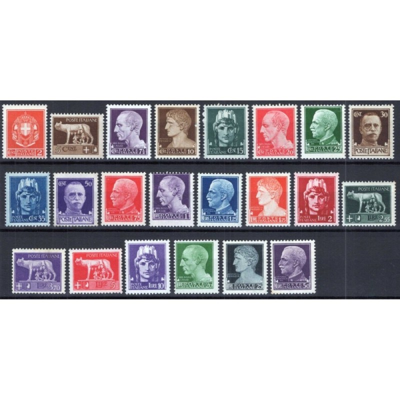 REGNO D'ITALIA 1929-42 IMPERIALE 22 VALORI G.O MH*  | Filatelia Meloni