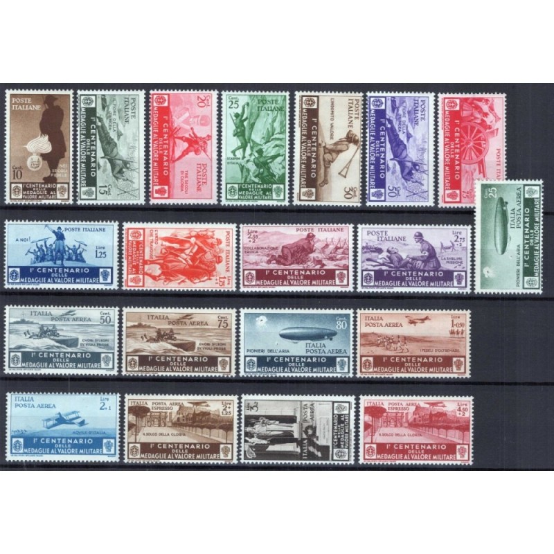 REGNO D'ITALIA 1934 MEDAGLIE AL VALORI MILITARE 20 V. G.I MNH**  | ...