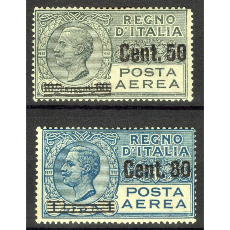 REGNO D'ITALIA 1927 POSTA AEREA SERIE COMPLETA 2 V. G.O MH*  | Fila...